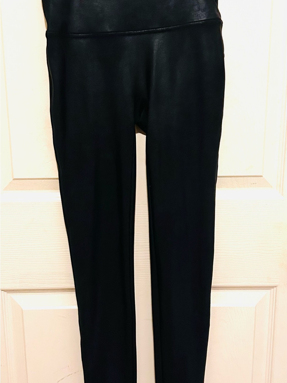 SPANX Black Faux-Leather Leggings
